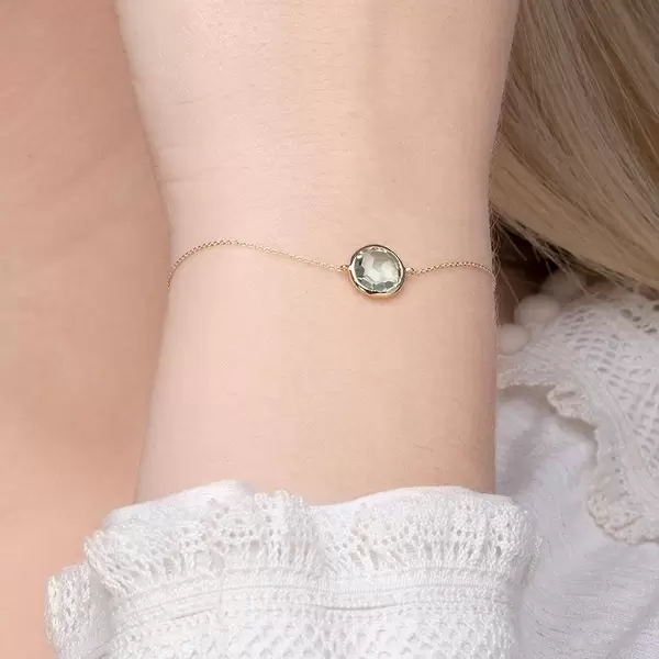 Leaf Jewelry Armkette Green Amethyst, 14 K Gelbgold Angebote