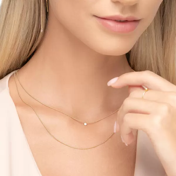 Leaf Jewelry Halskette Pure Double, Diamant, 14 K Gelbgold Hotsell