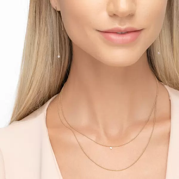 Leaf Jewelry Halskette Pure Double, Diamant, 14 K Gelbgold Hotsell
