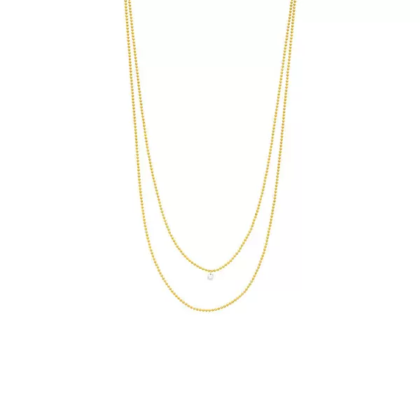 Leaf Jewelry Halskette Pure Double, Diamant, 14 K Gelbgold Hotsell