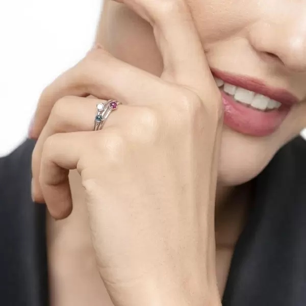 Leaf Jewelry Ring Cabochon, 14 K Weißgold, Mondstein Kostenloser Versand