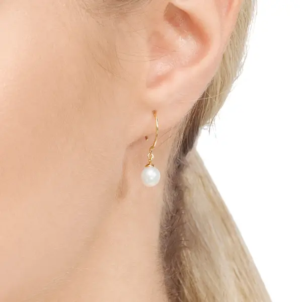 Leaf Jewelry Ohrhänger Single Pearls, 14K Gelbgold Sonderangebot