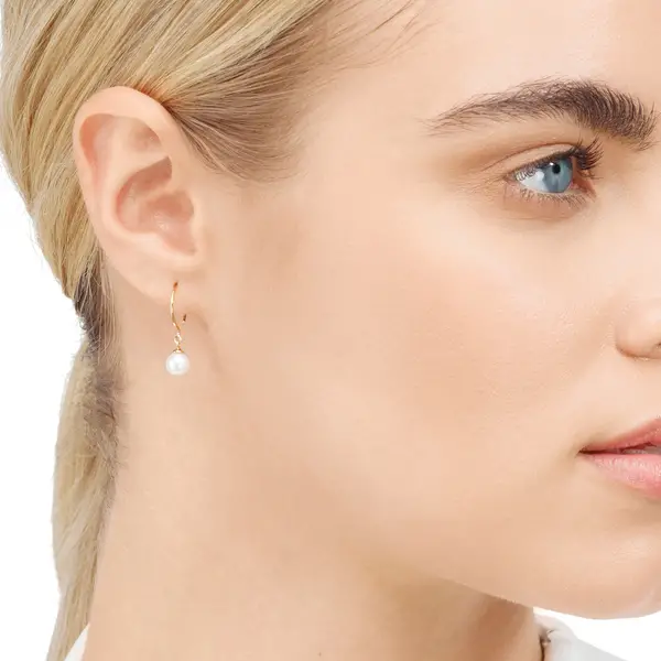 Leaf Jewelry Ohrhänger Single Pearls, 14K Gelbgold Sonderangebot