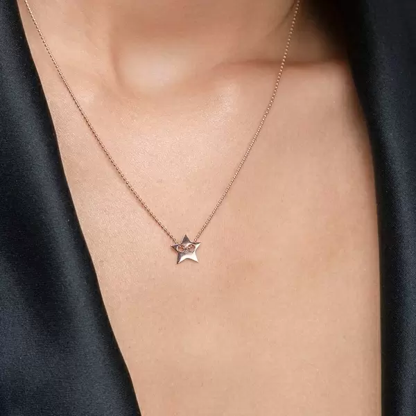 Leaf Jewelry Halskette Star, 14 K Rosegold Exklusivangebot
