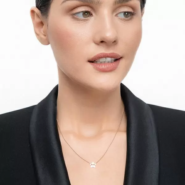 Leaf Jewelry Halskette Star, 14 K Rosegold Exklusivangebot