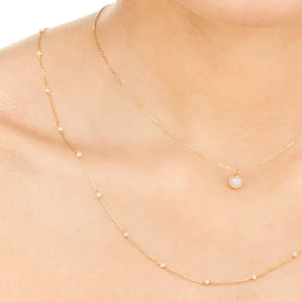 Leaf Jewelry Halskette Pearls, 14K Gelbgold Saisonschlussverkauf