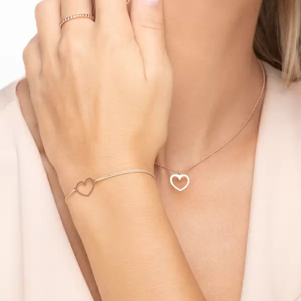 Leaf Jewelry Halskette GENTLE HEART, 14 K Rosegold Osterangebot