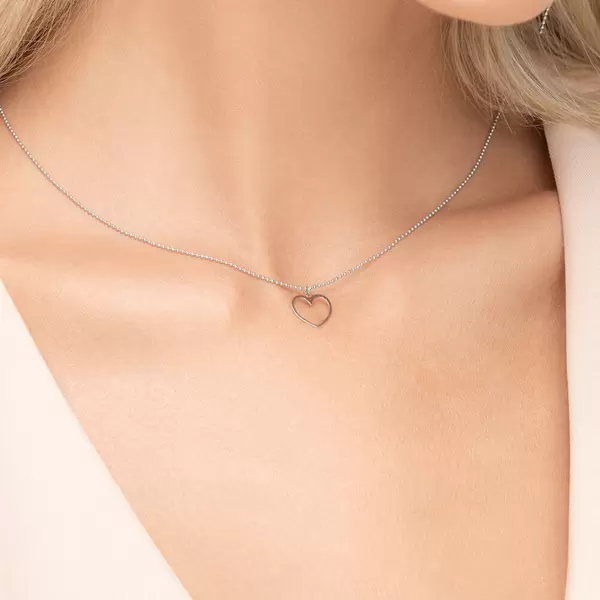 Leaf Jewelry Halskette GENTLE HEART, 14 K Weißgold Vatertagsangebot
