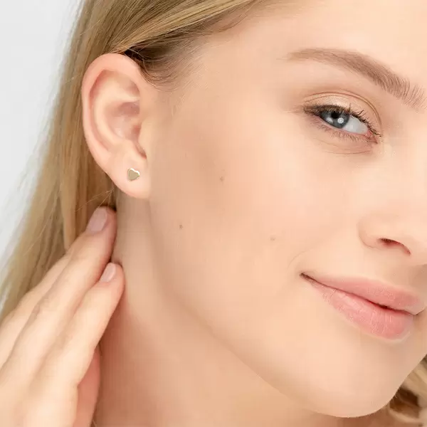 Leaf Jewelry Ohrstecker Herz, 14 K Gelbgold Valentinstagsangebot