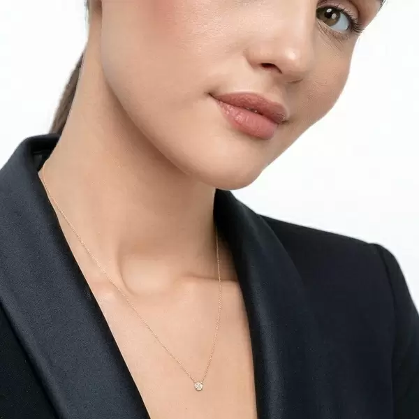 Leaf Jewelry Halskette Pavé mit Diamanten, 18 K Gelbgold Große Rabatte