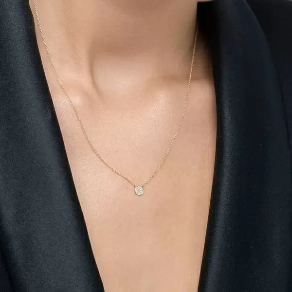 Leaf Jewelry Halskette Pavé mit Diamanten, 18 K Gelbgold Große Rabatte