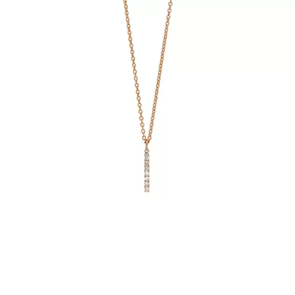 Leaf Jewelry Halskette Small Bar, Diamant, 14 K Rosegold Sonderangebote