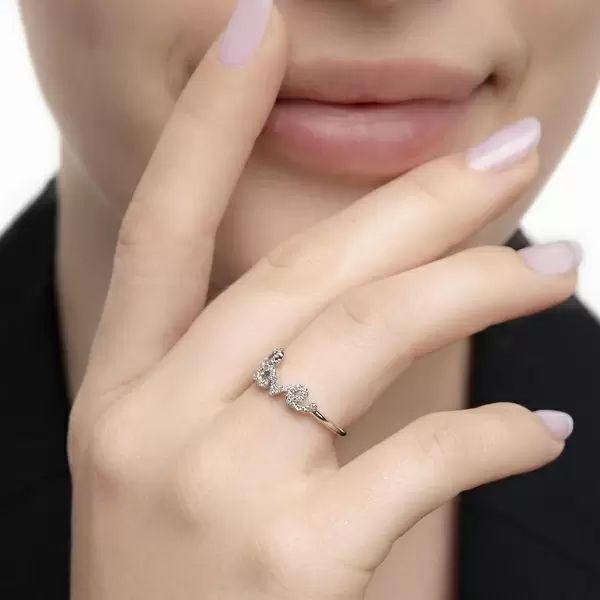 Leaf Jewelry Ring Love 18K Weissgold mit Diamanten VIP-Rabatte