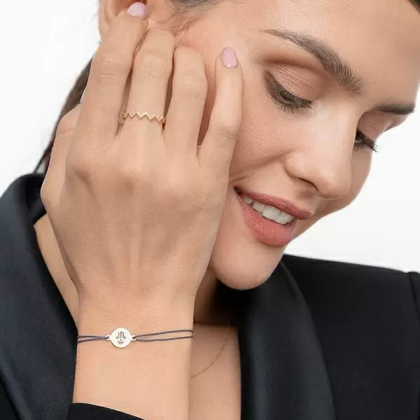 Leaf Jewelry Glücksbändchen Hand der Fatima, 14 K Gelbgold, Beige Tiefpreis