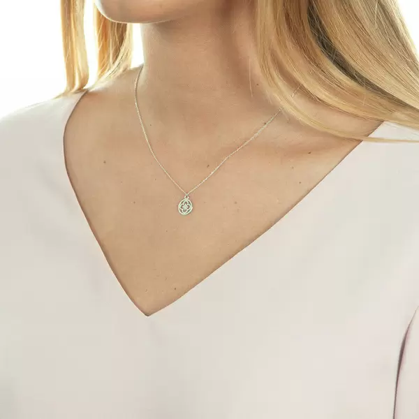 Leaf Jewelry Halskette Clover, 14 K Weißgold Super Sparpreis