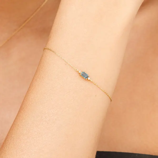 Leaf Jewelry Armkette London Blue Topas, 14K Gelbgold Wochenangebot