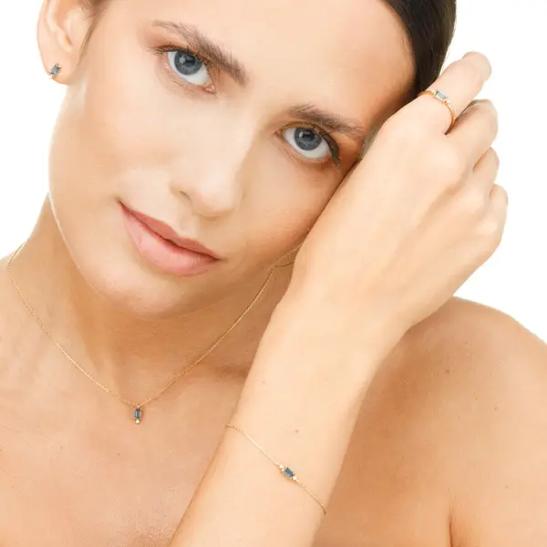 Leaf Jewelry Armkette London Blue Topas, 14K Gelbgold Wochenangebot