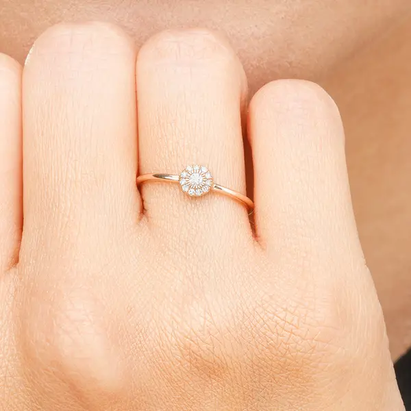 Leaf Jewelry Ring Pavé II, 18 K Roségold Kostenlose Rückgabe