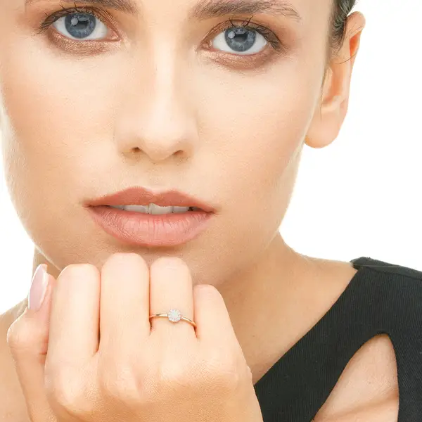 Leaf Jewelry Ring Pavé II, 18 K Roségold Kostenlose Rückgabe