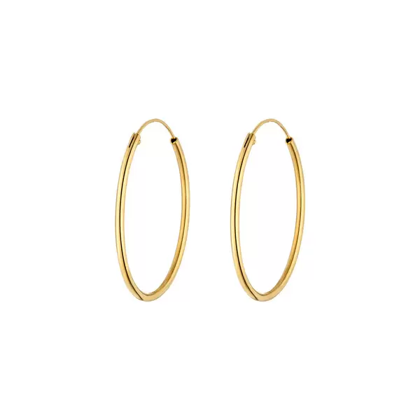 Leaf Jewelry Creole Rund L, 40mm, 14 K Gelbgold Neueste Stile