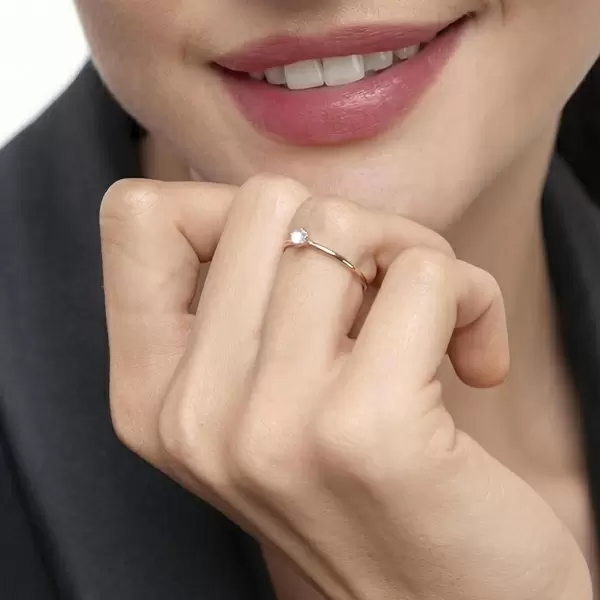 Leaf Jewelry Ring Cabochon, 14 K Rosegold, Mondstein Letzte 2 Tage