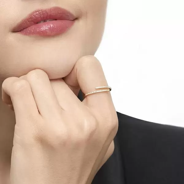 Leaf Jewelry Ring Open mit Diamanten, 18 K Gelbgold Bis zu 55% Rabatt