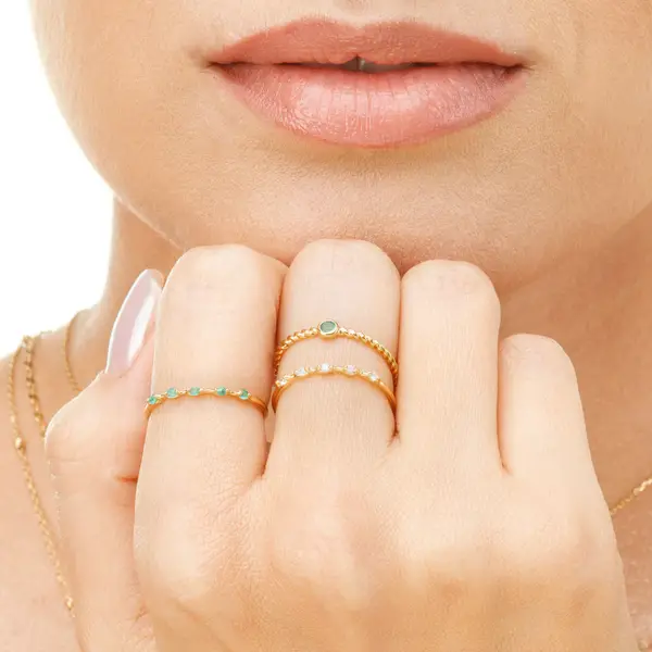 Leaf Jewelry Ring Twist Smaragd, 14K Weißgold 50% Rabatt mit kostenlosem Versand