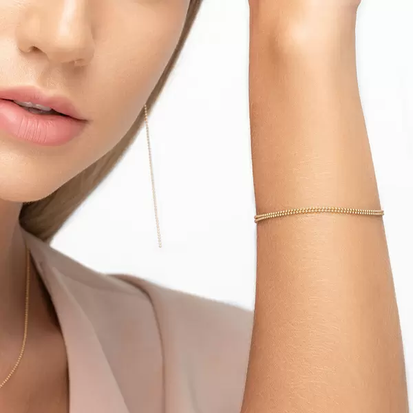 Leaf Jewelry Armkette Ball Chain Double, 14 K Gelbgold Fabrikladen