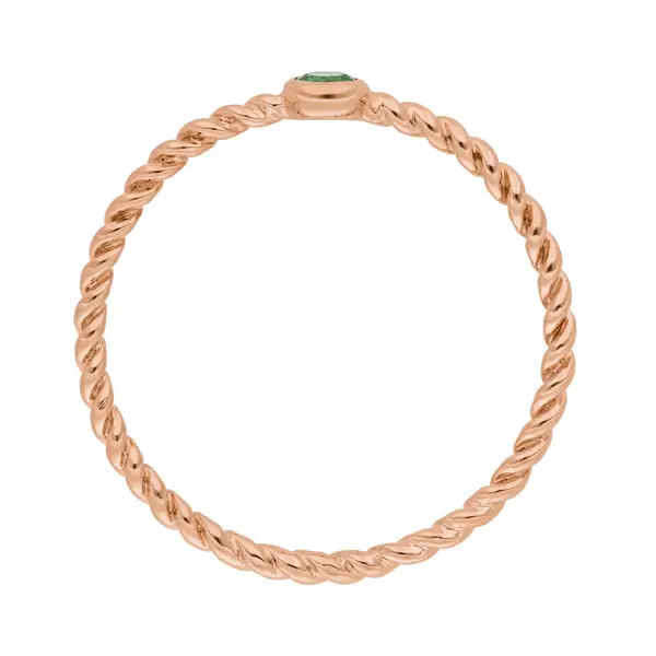 Leaf Jewelry Ring Twist Smaragd, 14K Rosegold Begrenzt auf 3 Tage