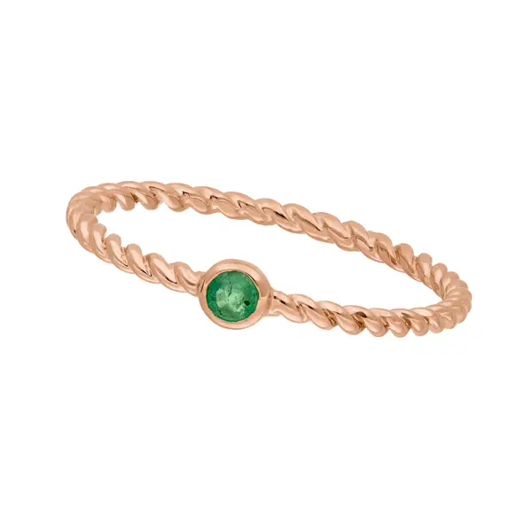 Leaf Jewelry Ring Twist Smaragd, 14K Rosegold Begrenzt auf 3 Tage
