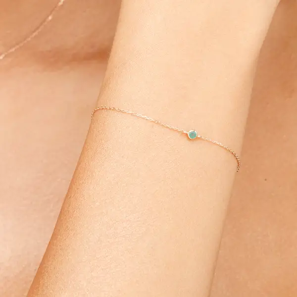 Leaf Jewelry Armkette Smaragd, 14K Weißgold Speichern exportieren