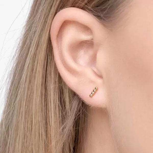 Leaf Jewelry Ohrstecker 4 Kugel, 14K Gelbgold 50% Rabatt für begrenzte Zeit