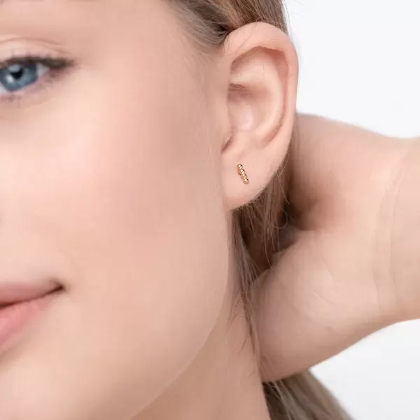 Leaf Jewelry Ohrstecker 4 Kugel, 14K Gelbgold 50% Rabatt für begrenzte Zeit