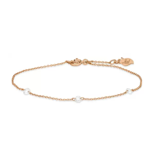 Leaf Jewelry Armkette Pure Triple Diamant, 18 K Rosegold Verkauf