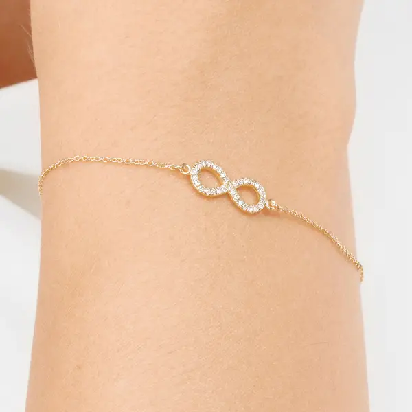 Leaf Jewelry Armkette Infinity mit Diamanten, 18 K Gelbgold Angebote