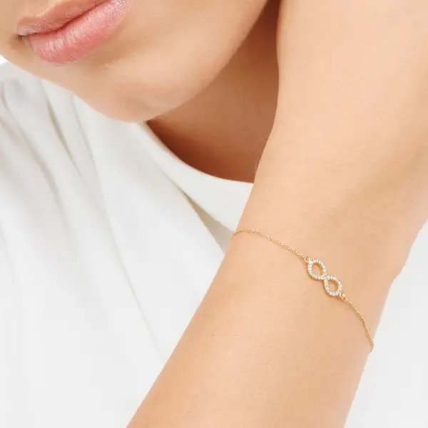 Leaf Jewelry Armkette Infinity mit Diamanten, 18 K Gelbgold Angebote