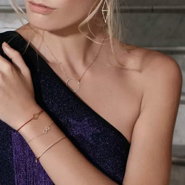 Leaf Jewelry Armkette Infinity mit Diamanten, 18 K Gelbgold Angebote