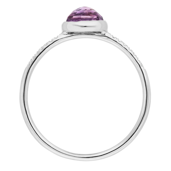 Leaf Jewelry Ring Amethyst mit Diamanten, 14K Weißgold Hotsell
