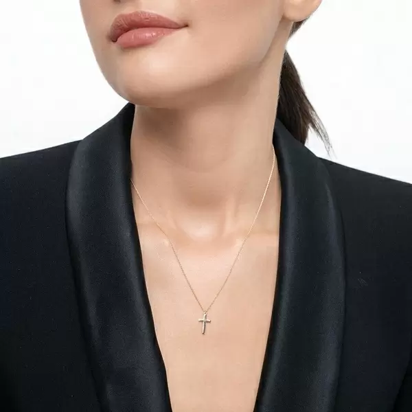 Leaf Jewelry Halskette Kreuz, 14 K Gelbgold Schlussverkauf