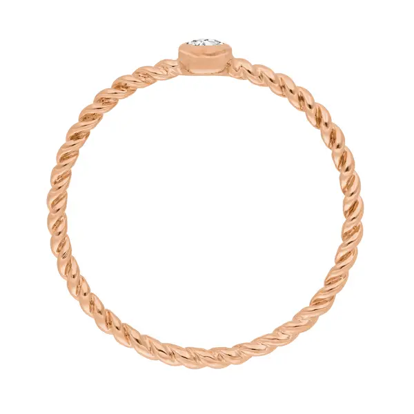 Leaf Jewelry Ring Solitaire, 18 K Rosegold Fabrik Onlineshop
