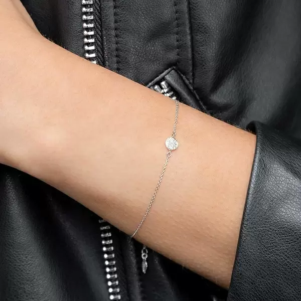 Leaf Jewelry Armkette Pavé mit Diamanten, 18 K Weißgold Günstig kaufen