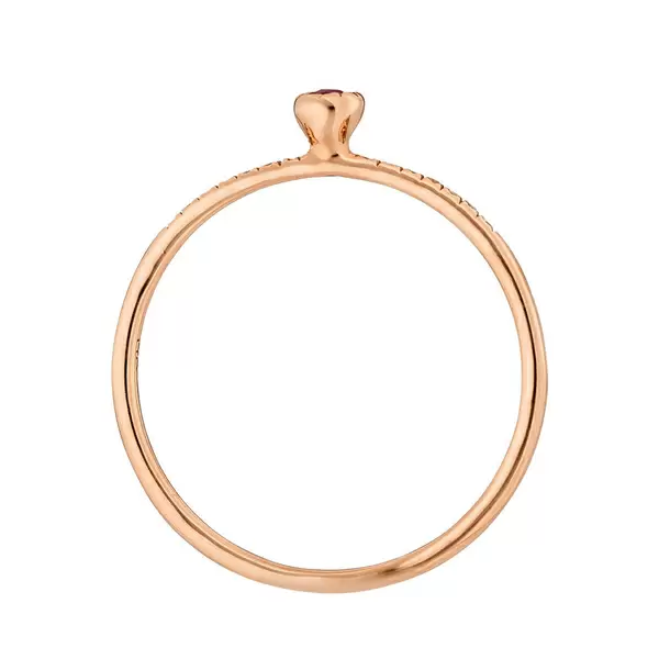 Leaf Jewelry Verlobungsring Petite, Ruby, 14 K Rosegold Großer Ausverkauf