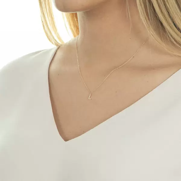 Leaf Jewelry Halskette Letter "L", 14 K Rosegold mit Diamanten Flash Sale