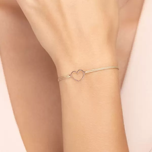 Leaf Jewelry Glücksbändchen GENTLE HEART, 14 K Rosegold, Beige Online Shopping