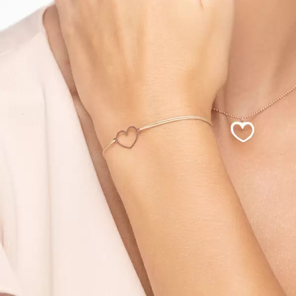 Leaf Jewelry Glücksbändchen GENTLE HEART, 14 K Rosegold, Beige Online Shopping