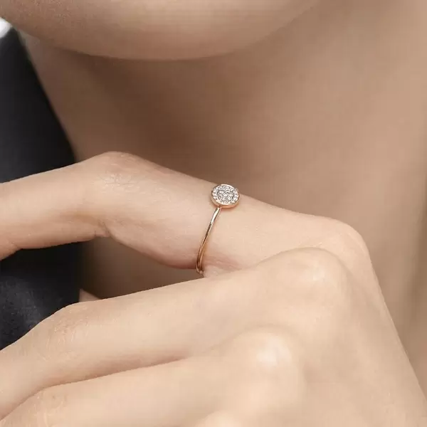 Leaf Jewelry Ring Pave mit Diamanten, 18 K Gelbgold Black Friday