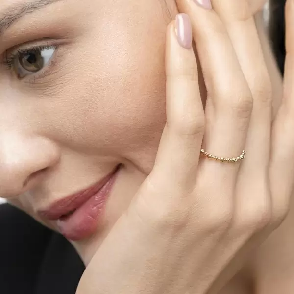Leaf Jewelry Ring Kugel, 18 K Gelbgold Weihnachtsangebot