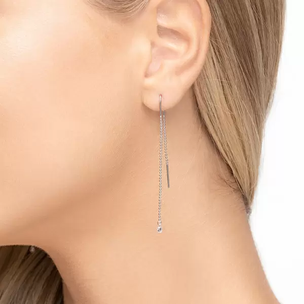 Leaf Jewelry Ohrringe Pure Ball Chain, 14 K Weißgold Osterangebot