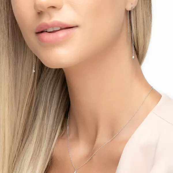 Leaf Jewelry Ohrringe Pure Ball Chain, 14 K Weißgold Osterangebot