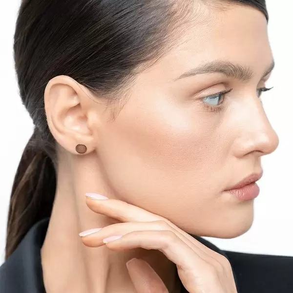 Leaf Jewelry Ohrstecker Disc 8 mm, 14 K Rosegold Valentinstagsangebot